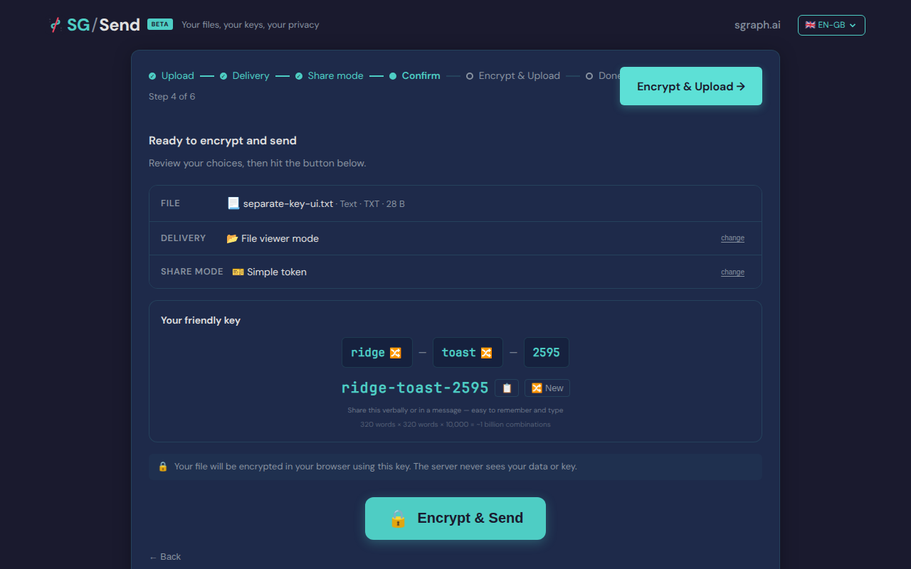 06 Separate Key Selected